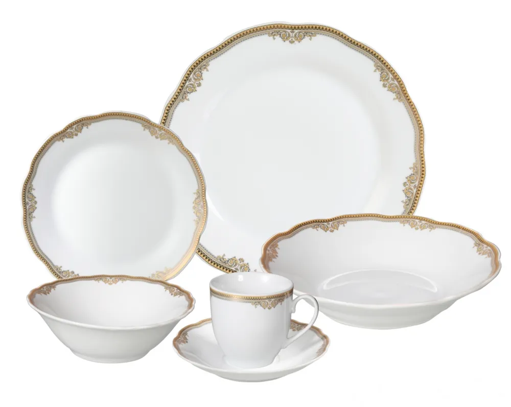 Lorren Home Trends Catherine 24-Pc. Dinnerware Set, Service for 4