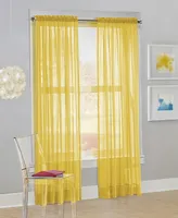 No. 918 Calypso Voile Sheer Rod Pocket Curtain Panel, 63" L x 59" W