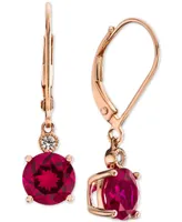 Lab-Grown Sapphire (2-7/8 ct. t.w.) & White Accent Drop Earrings Sterling Silver (Also Available Ruby)