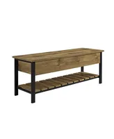 48" Open-Top Storage Bench with Shoe Shelf - White Oak