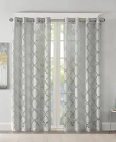 Eden Fretwork Burnout Sheer Window Curtain, sheer curtains inches long Single Sheer Curtain Panel