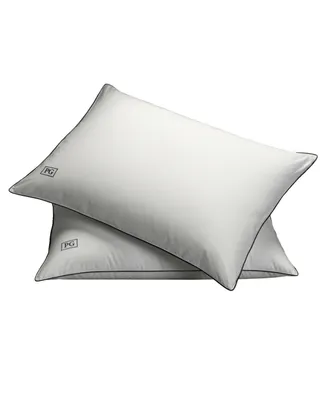 Pillow Guy White Goose Down Firm Density Pillow with 100% Certified Rds Down and Removable Pillow Protector, Jumbo Size - Set of 2, Full/Queen