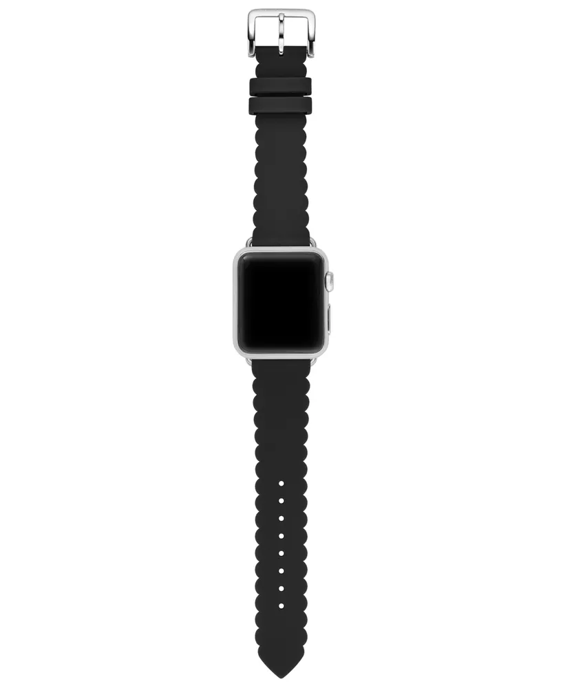 kate spade new york Women's Black Silicone Scallop Apple Watch Strap