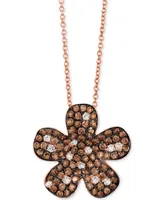 Le Vian Red Carpet Diamond Flower 18" Pendant Necklace (1-3/8 ct. t.w.) in 14k Rose Gold