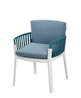 Sunny Two-Tone Chair With Removable Blue Cushions (Set Of 2)