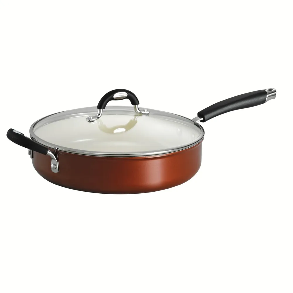 Tramontina Style Ceramica Metallic Copper 11 in Covered Deep Skillet