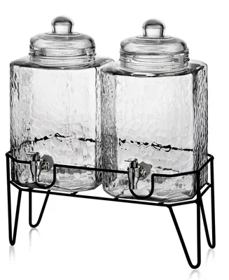 Style Setter Hamburg Double 1.5-Gallon Beverage Dispenser Set with Stand