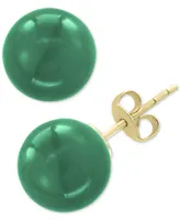 Effy Dyed Green Jade (10mm) Stud Earrings in 14k Gold