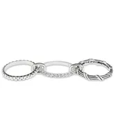 Peter Thomas Roth 3-Pc. Set White Topaz Connected Stacking Rings (1-1/4 ct. t.w.) Sterling Silver