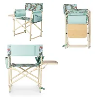 Oniva by Picnic Time Light Blue Outdoor Directors Folding Chair