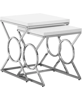 Monarch Specialties 2 Piece Nesting Table Set