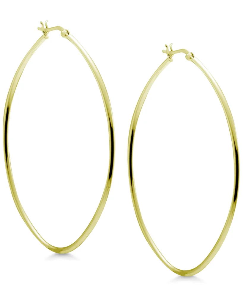 And Now This Oval 3" Extra Large Hoop Earrings in Silver-Plate