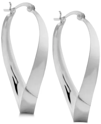 And Now This Polished Twist Medium Hoop Earrings in Silver-Plate
