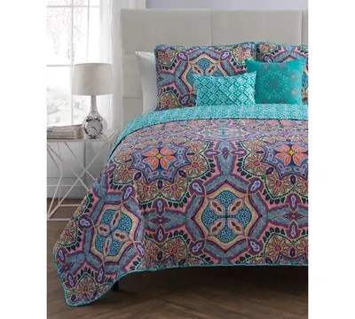 Vcny Home Yara Reversible -Pc. King Quilt Set