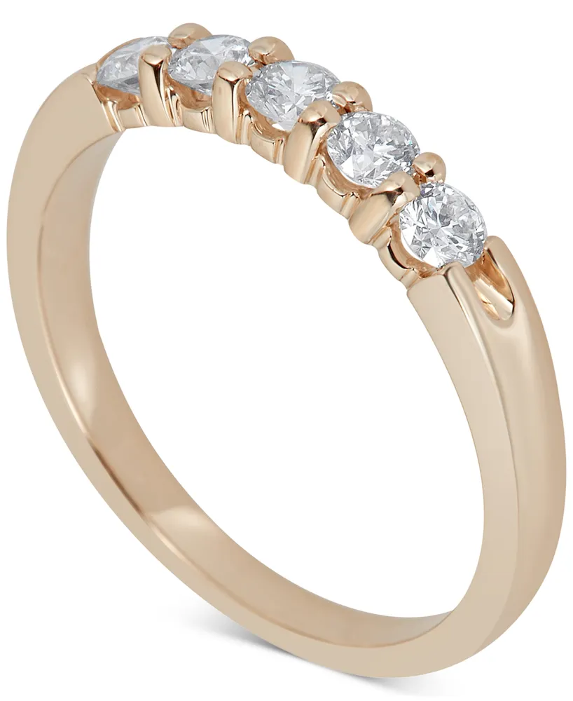 Diamond Five-Stone Ring (1/2 ct. t.w.) 14k White or Yellow Gold