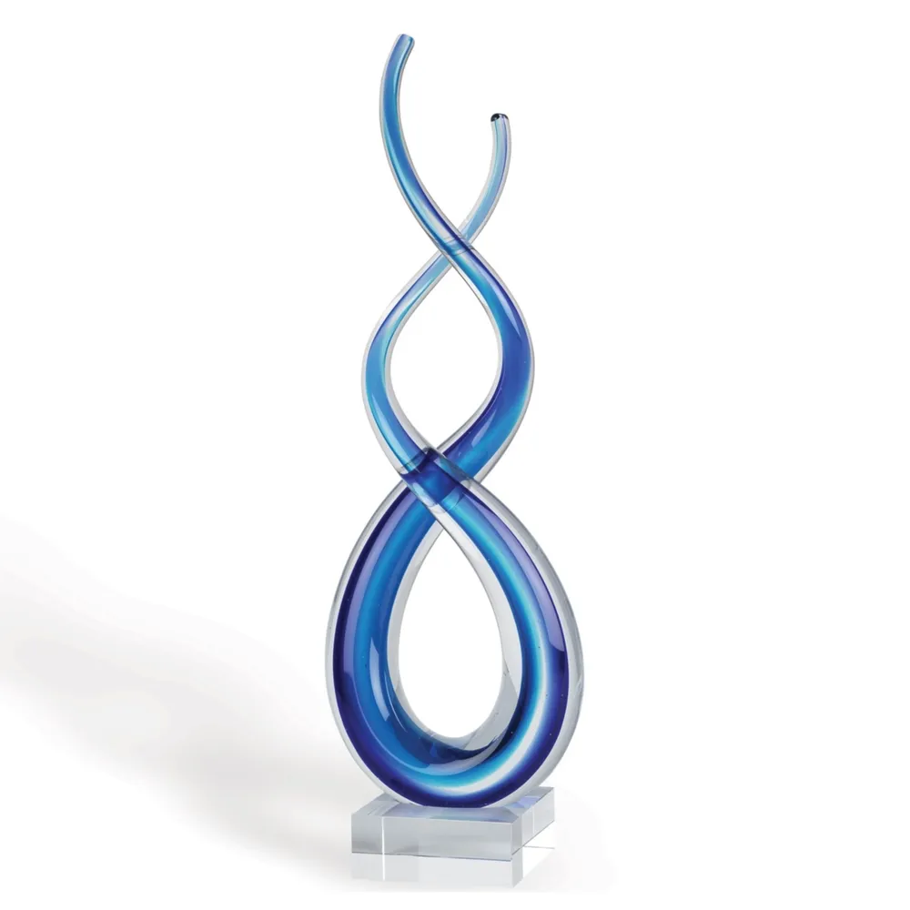 Badash Crystal Touch Of The Blues Art Art Glass Sculpture