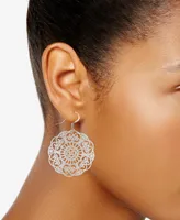 Essentials Filigree Disc Drop Earrings in Silver Plated