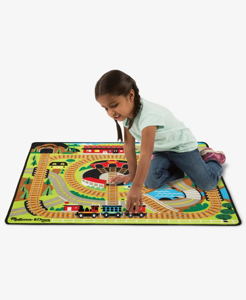 Melissa & Doug Round the Rails Train Rug Playmat