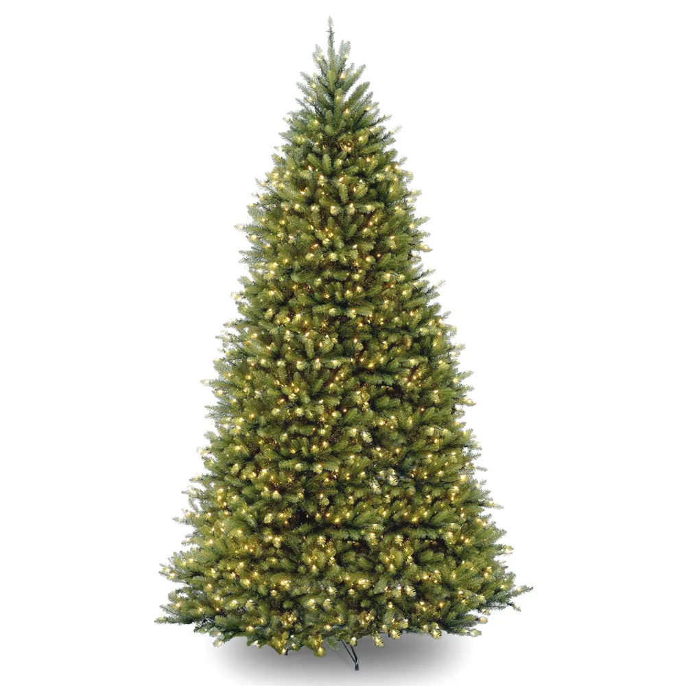 National Tree 12' Dunhill Fir Hinged Tree with 1500 Clear Lights