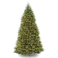 National Tree 12' Dunhill Fir Hinged Tree with 1500 Clear Lights