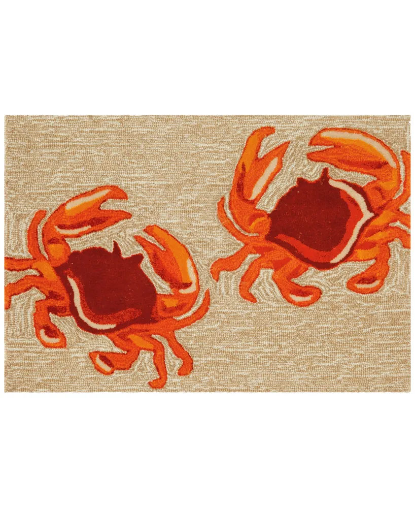 Liora Manne Front Porch Indoor/Outdoor Crabs Natural 2' x 3' Area Rug