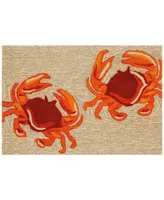 Liora Manne Front Porch Indoor/Outdoor Crabs Natural 2' x 3' Area Rug