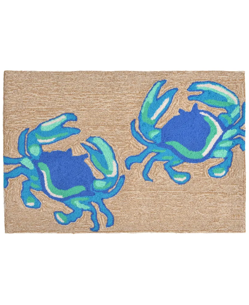 Liora Manne Front Porch Indoor/Outdoor Crabs Natural 2' x 3' Area Rug