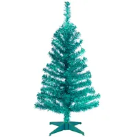 National Tree 3 ft.Turquoise Tinsel Tree