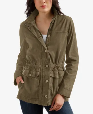 Lucky Brand Women's Cropped Twill Utility Jacket
