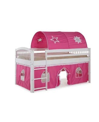 Addison White Junior Loft Bed with a Playhouse
