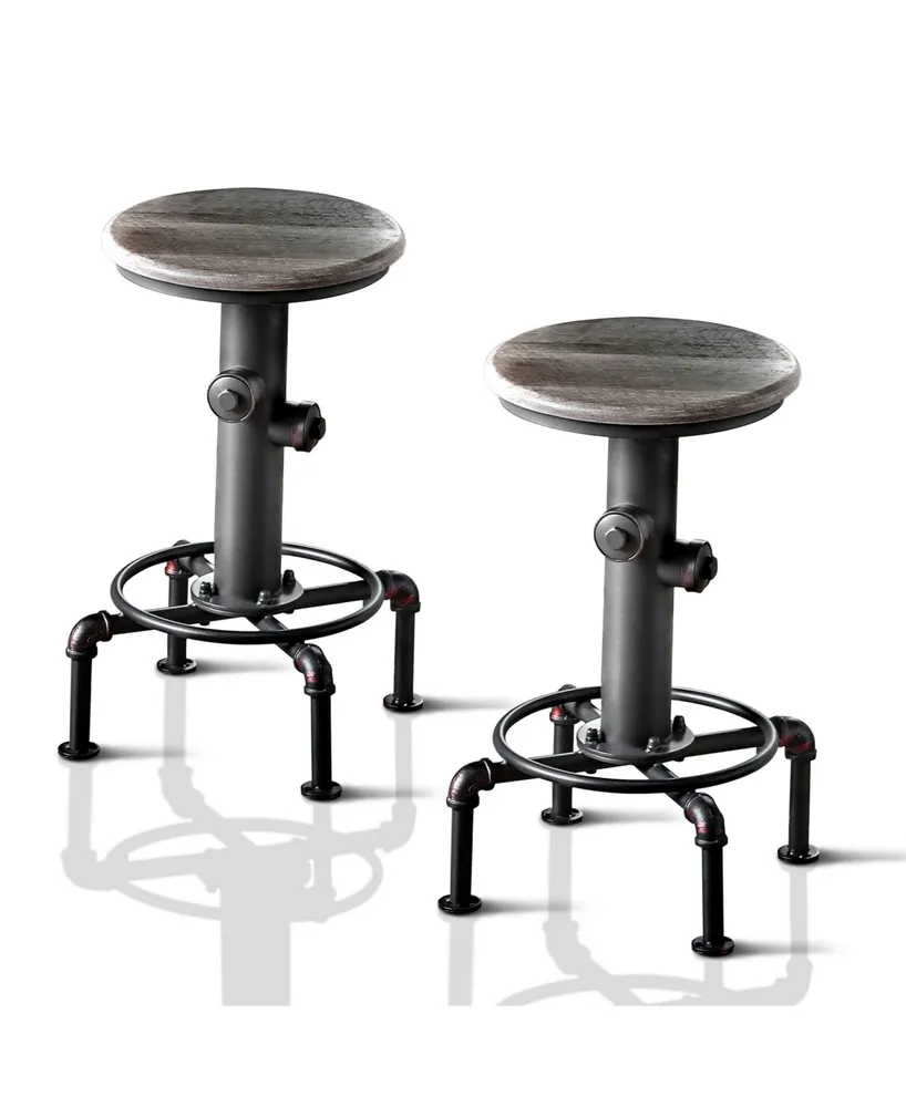 Zina Antique Black Counter Stool (Set of 2)