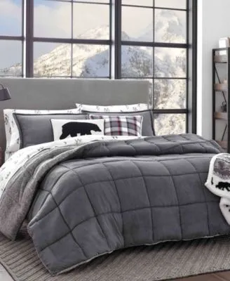Eddie Bauer Sherwood Reversible Micro Suede Sherpa Comforter Sets