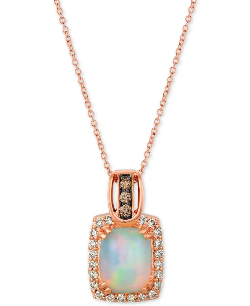 Le Vian Opal (1-5/8 ct. t.w.) & Diamond (3/8 ct. t.w.) 18" Pendant Necklace in 14k Rose Gold