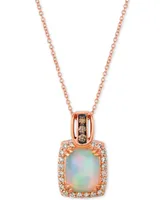 Le Vian Opal (1-5/8 ct. t.w.) & Diamond (3/8 ct. t.w.) 18" Pendant Necklace in 14k Rose Gold
