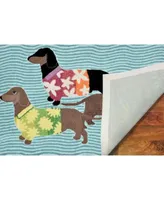 Liora Manne Front Porch Indoor Outdoor Tropical Hounds Multi Area Rugs