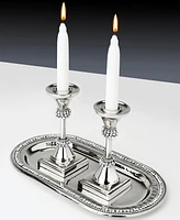 Classic Touch Single Stainless Steel Candle Holder with Crystal Diamond Design