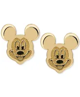 Disney Children's Mickey Mouse Head Stud Earrings in 14k Gold