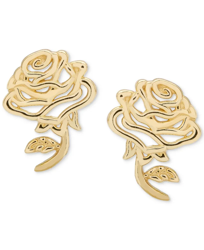 Disney Children's Belle Rose Stud Earrings in 14k Gold