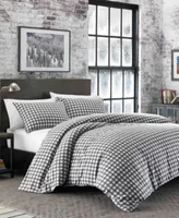 Eddie Bauer Preston Grey Cotton Flannel 3 Piece Duvet Cover Sets