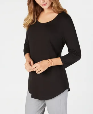 Jm Collection 3/4-Sleeve Scoop Neck Top, Created for Macy's