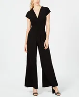 Vince Camuto Twist-Front Plunge Jumpsuit