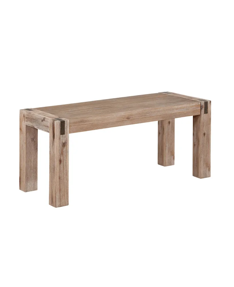 Woodstock Acacia Wood With Metal Inset 40" Bench