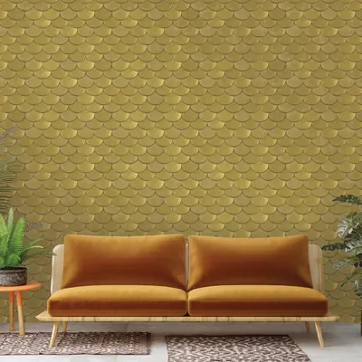 Genenieve Gorder For Tempaper Brass Belly Peel and Stick Wallpaper