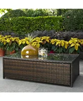 Palm Harbor Outdoor Wicker Glass Top Table