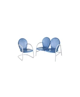 Griffith 2 Piece Metal Outdoor Conversation Seating Set - Loveseat And Chair