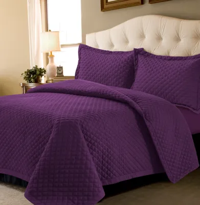 Brisbane Microfiber Solid Oversized Twin Quilt Set