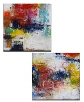 Ready2HangArt, 'Red Breeze I/Ii' 2 Piece Abstract Canvas Wall Art Set