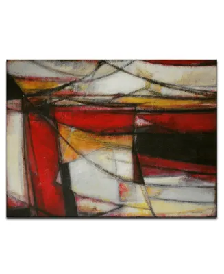 Ready2HangArt, 'Excited' Red Abstract Canvas Wall Art