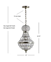 Jonathan Y Regina 12" Crystal,Metal Empire Led Chandelier