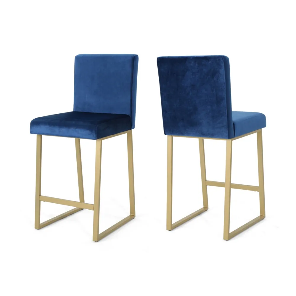 Toucanet Modern Velvet Barstools (Set of 2)